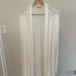 Dante Malan White Knit Long Cardigan